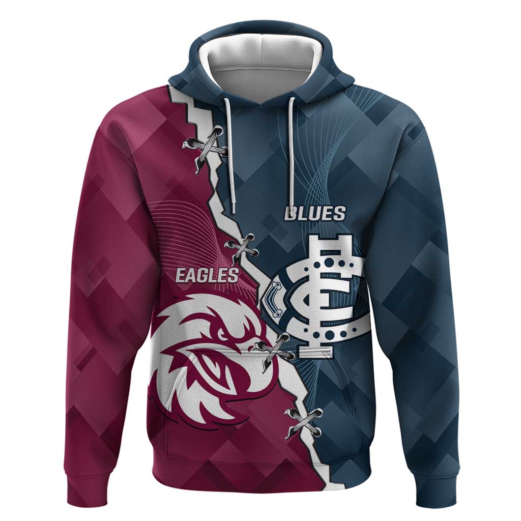 Personalised NRL Eagles and AFL Blues Hoodie Dynamic Style