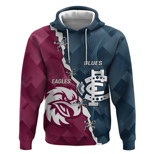 Personalised NRL Eagles and AFL Blues Hoodie Dynamic Style