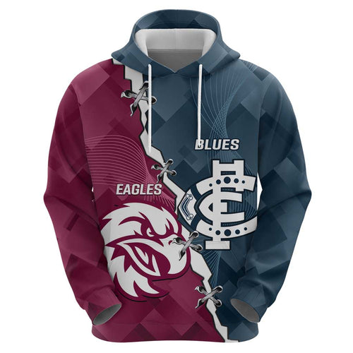 Personalised NRL Eagles and AFL Blues Hoodie Dynamic Style
