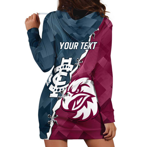Personalised NRL Eagles and AFL Blues Hoodie Dress Dynamic Style