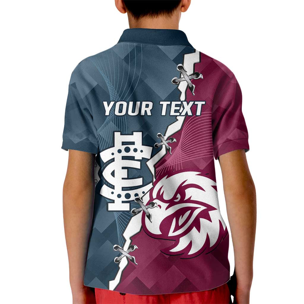 Personalised NRL Eagles and AFL Blues Kid Polo Shirt Dynamic Style
