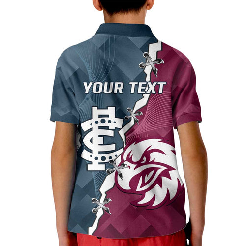 Personalised NRL Eagles and AFL Blues Kid Polo Shirt Dynamic Style