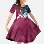 Personalised NRL Eagles and AFL Blues Kid Short Sleeve Dress Dynamic Style