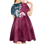 Personalised NRL Eagles and AFL Blues Kid Short Sleeve Dress Dynamic Style