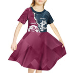 Personalised NRL Eagles and AFL Blues Kid Short Sleeve Dress Dynamic Style