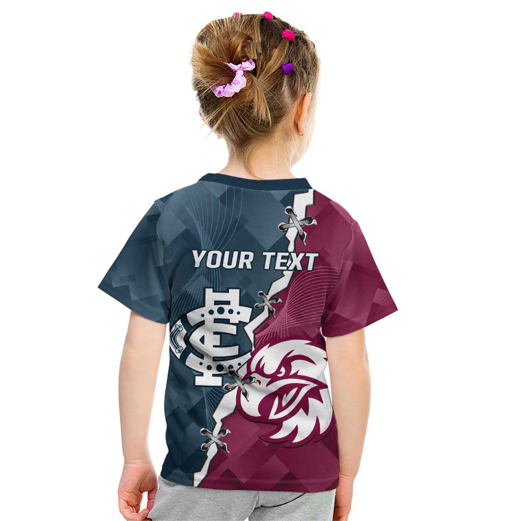 Personalised NRL Eagles and AFL Blues Kid T Shirt Dynamic Style