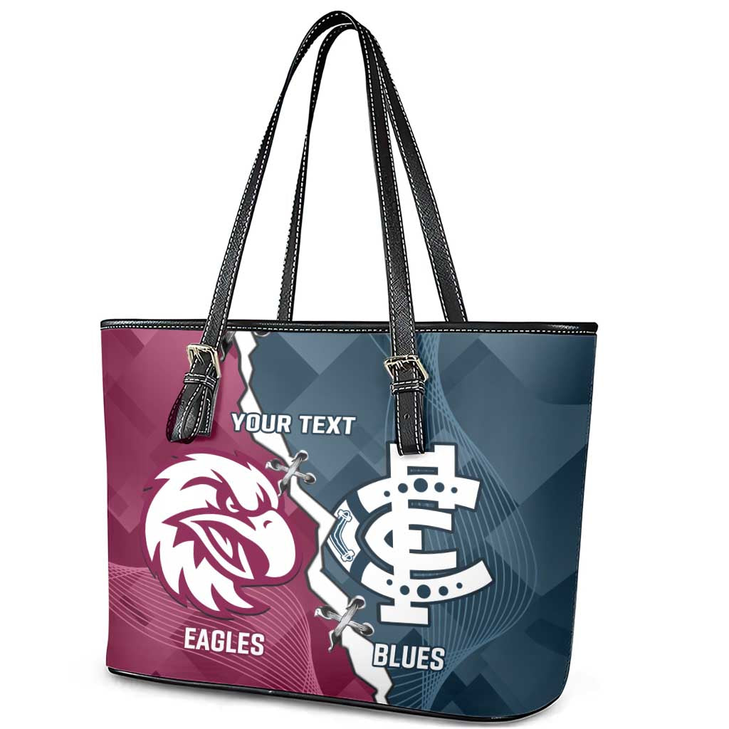 Personalised NRL Eagles and AFL Blues Leather Tote Bag Dynamic Style