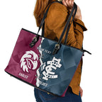 Personalised NRL Eagles and AFL Blues Leather Tote Bag Dynamic Style