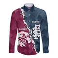 Personalised NRL Eagles and AFL Blues Long Sleeve Button Shirt Dynamic Style
