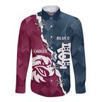 Personalised NRL Eagles and AFL Blues Long Sleeve Button Shirt Dynamic Style