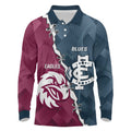 Personalised NRL Eagles and AFL Blues Long Sleeve Polo Shirt Dynamic Style