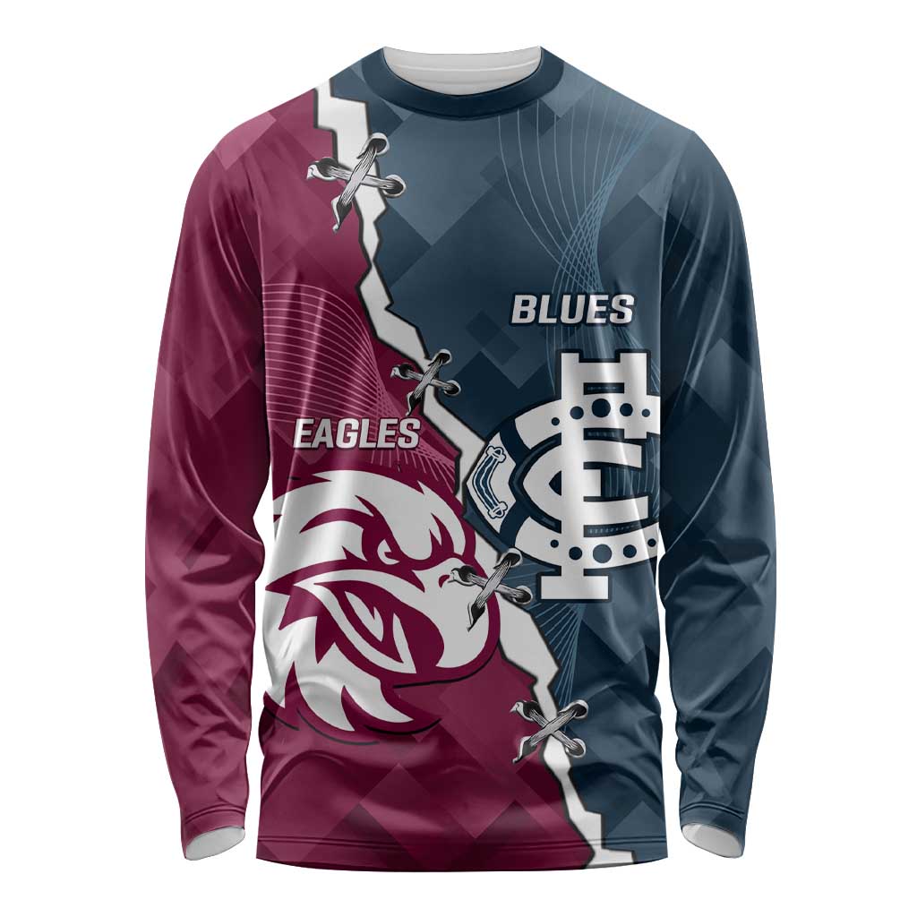 Personalised NRL Eagles and AFL Blues Long Sleeve Shirt Dynamic Style