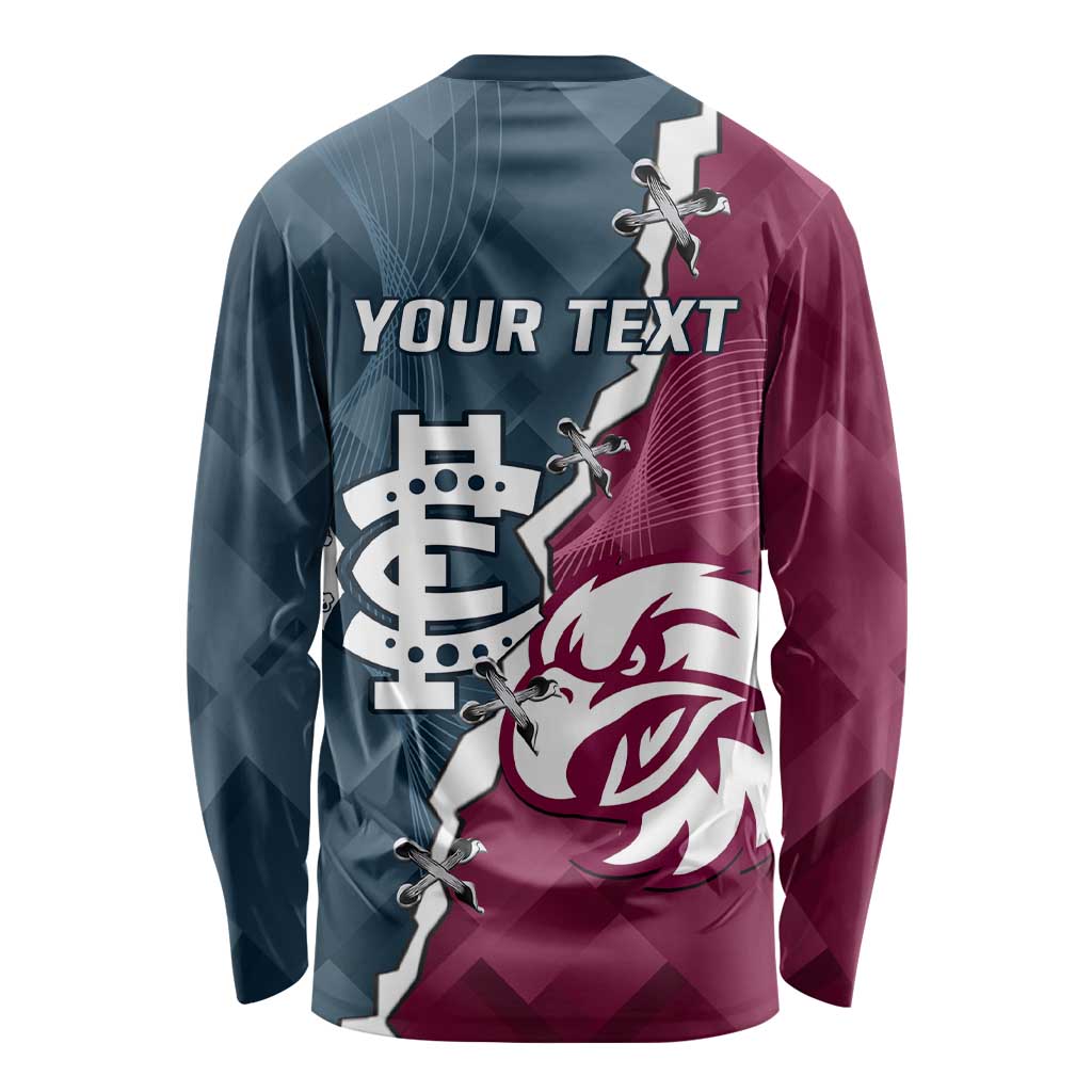 Personalised NRL Eagles and AFL Blues Long Sleeve Shirt Dynamic Style