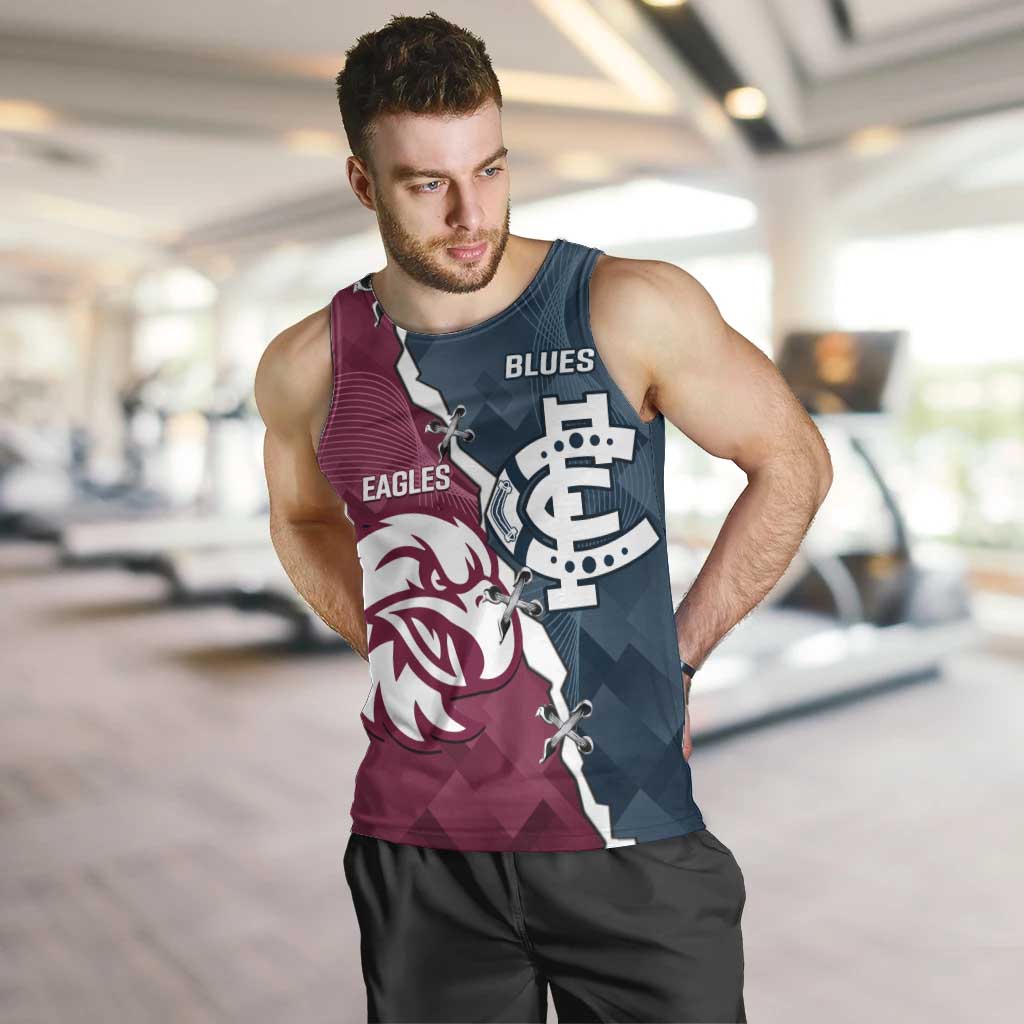 Personalised NRL Eagles and AFL Blues Men Tank Top Dynamic Style