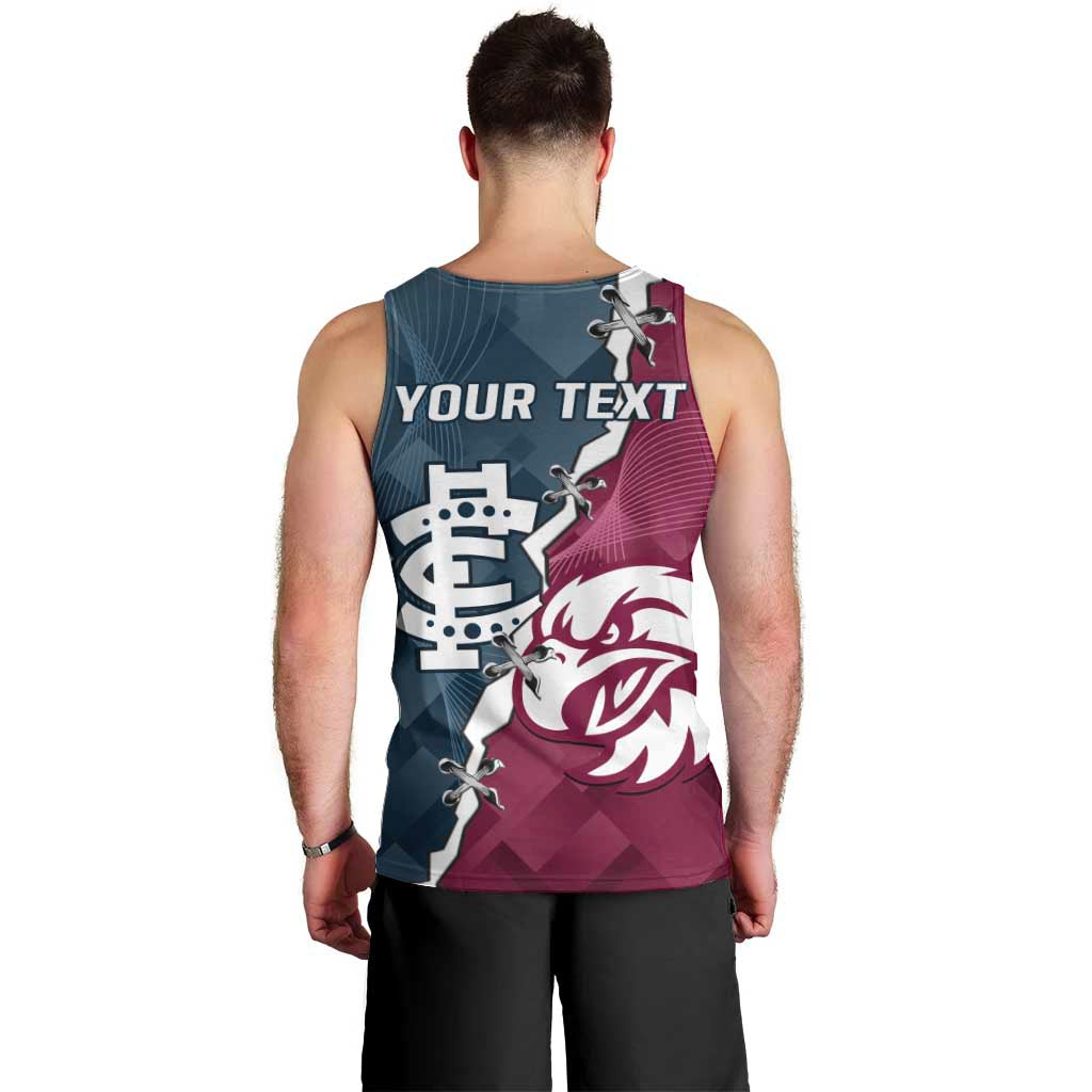 Personalised NRL Eagles and AFL Blues Men Tank Top Dynamic Style
