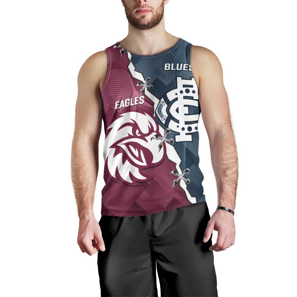Personalised NRL Eagles and AFL Blues Men Tank Top Dynamic Style
