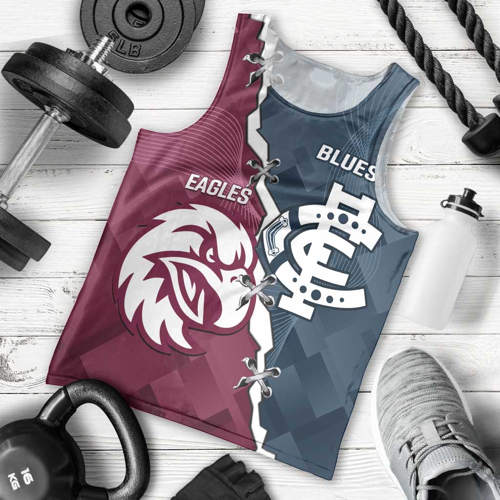 Personalised NRL Eagles and AFL Blues Men Tank Top Dynamic Style