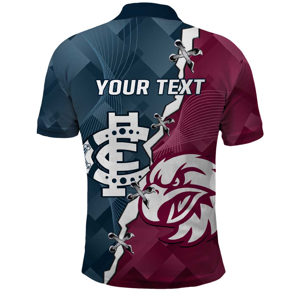 Personalised NRL Eagles and AFL Blues Polo Shirt Dynamic Style
