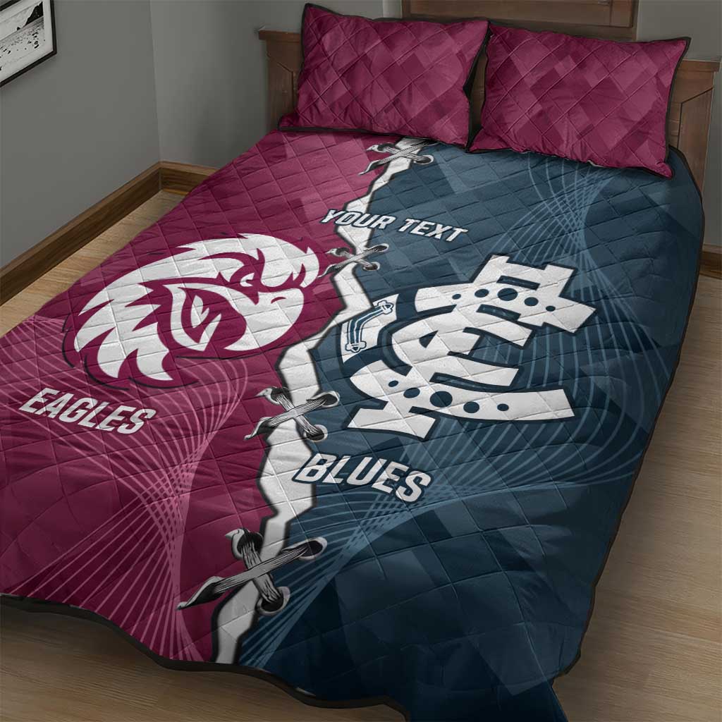 Personalised NRL Eagles and AFL Blues Quilt Bed Set Dynamic Style