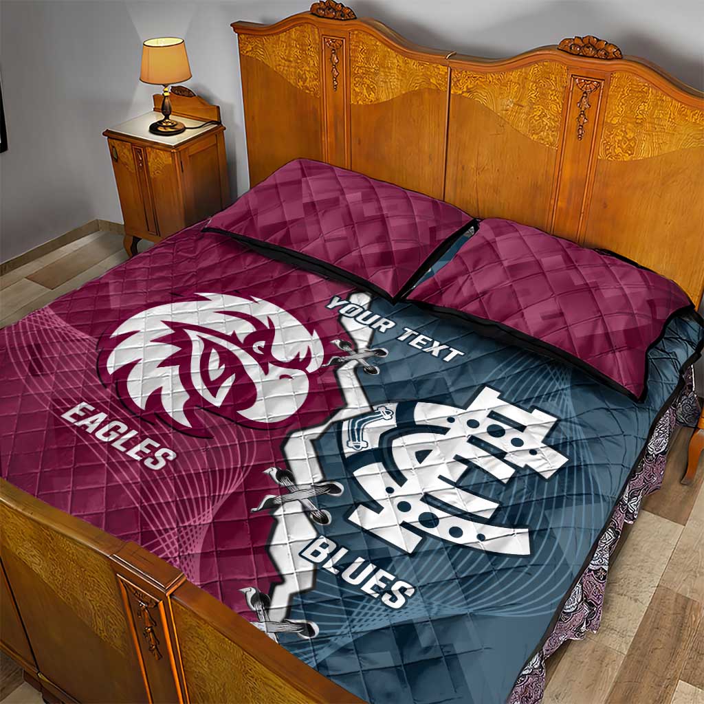 Personalised NRL Eagles and AFL Blues Quilt Bed Set Dynamic Style