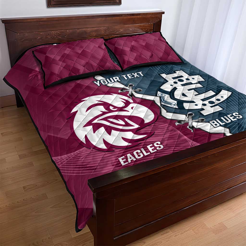 Personalised NRL Eagles and AFL Blues Quilt Bed Set Dynamic Style