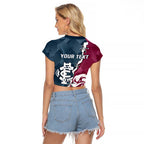 Personalised NRL Eagles and AFL Blues Raglan Cropped T Shirt Dynamic Style