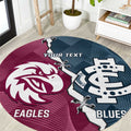 Personalised NRL Eagles and AFL Blues Round Carpet Dynamic Style