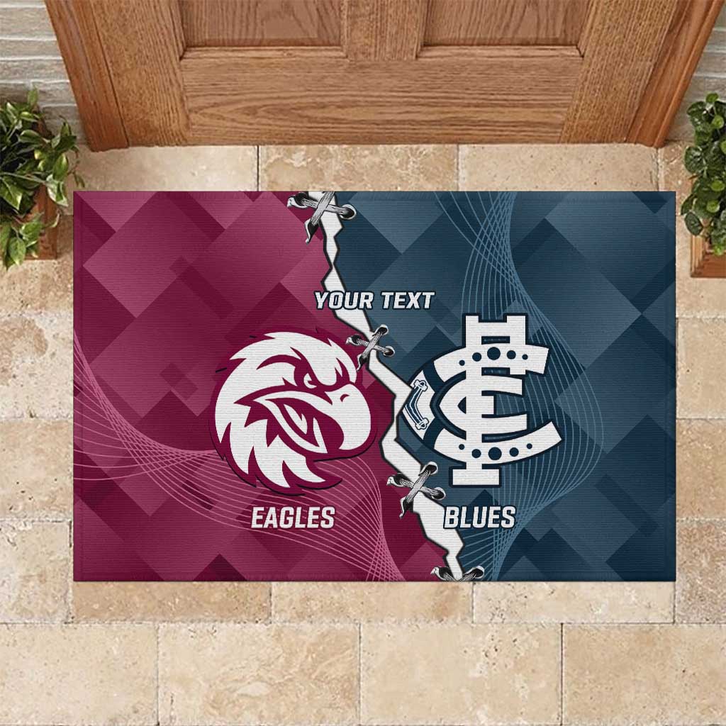 Personalised NRL Eagles and AFL Blues Rubber Doormat Dynamic Style
