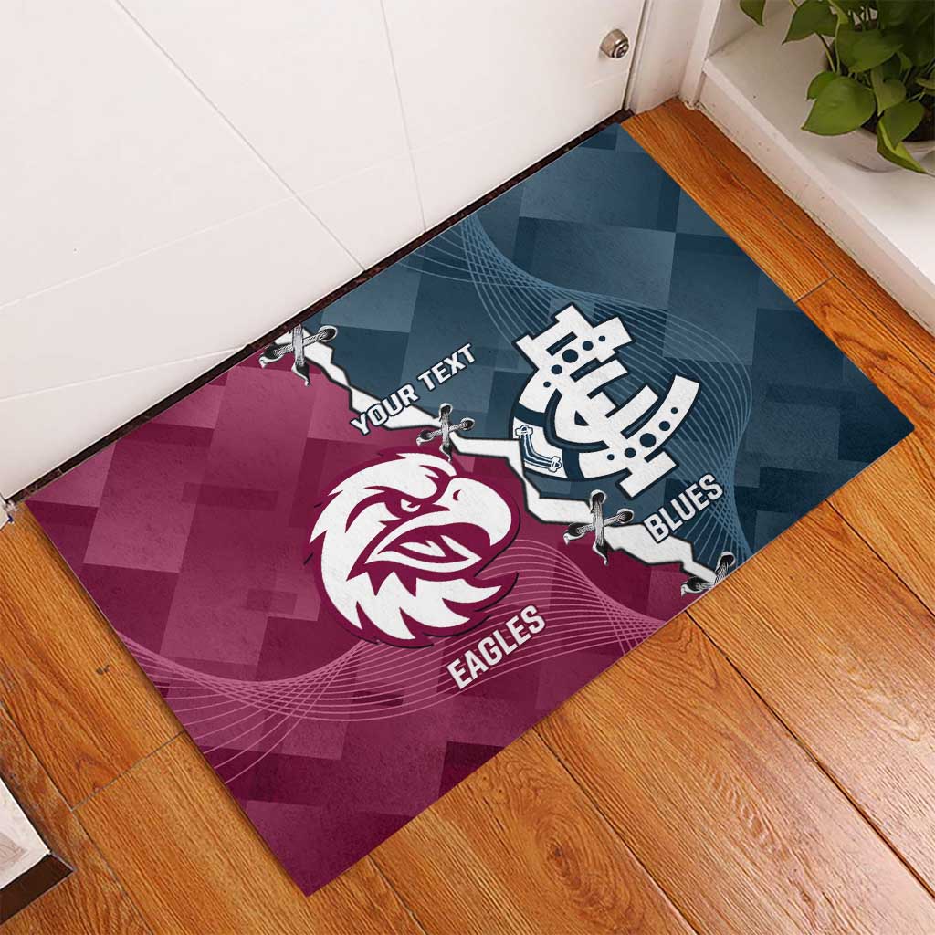 Personalised NRL Eagles and AFL Blues Rubber Doormat Dynamic Style