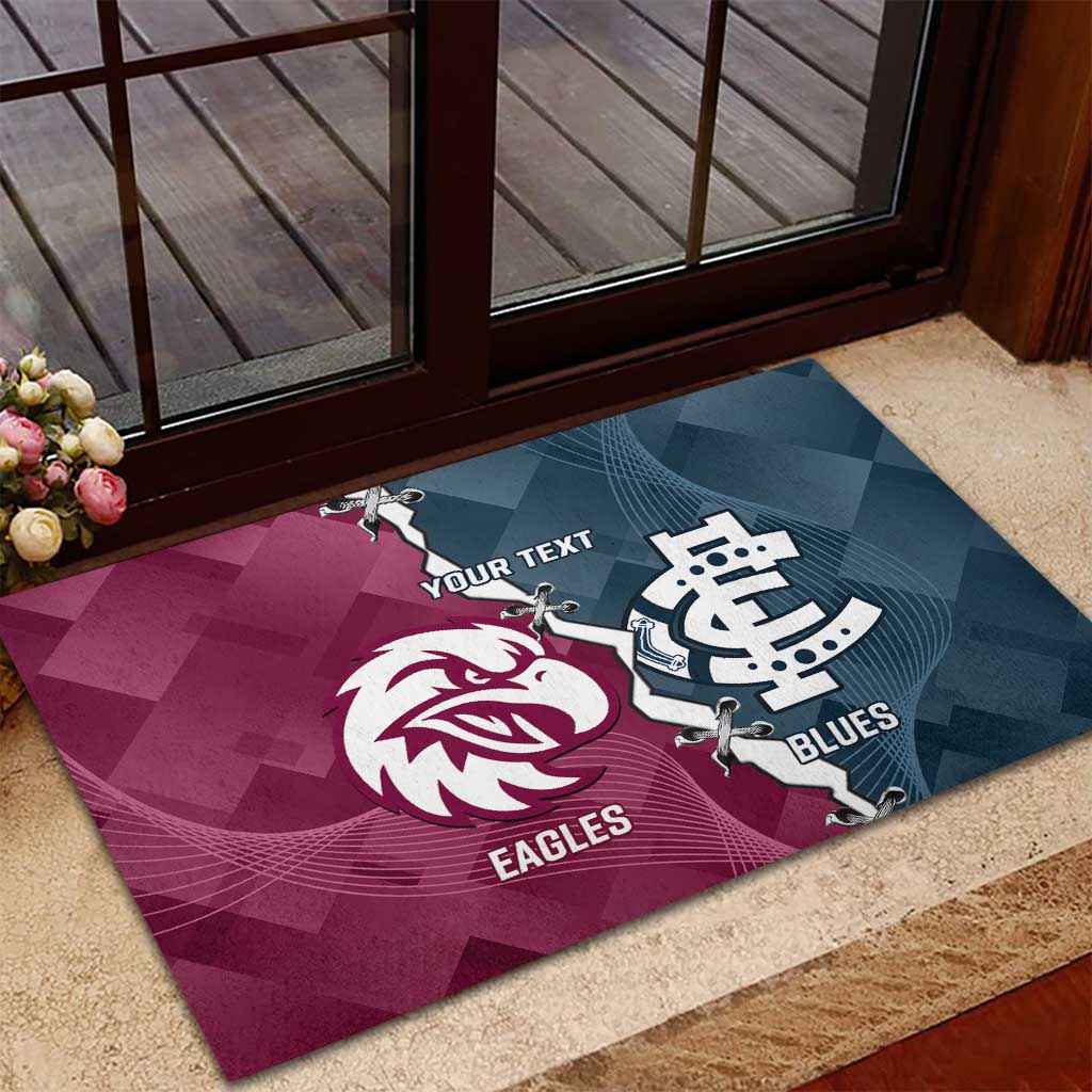 Personalised NRL Eagles and AFL Blues Rubber Doormat Dynamic Style