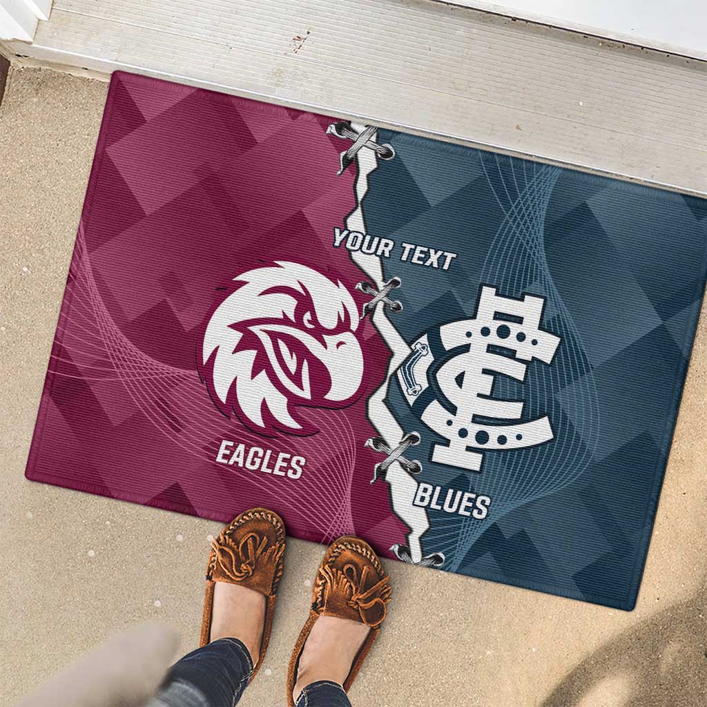 Personalised NRL Eagles and AFL Blues Rubber Doormat Dynamic Style