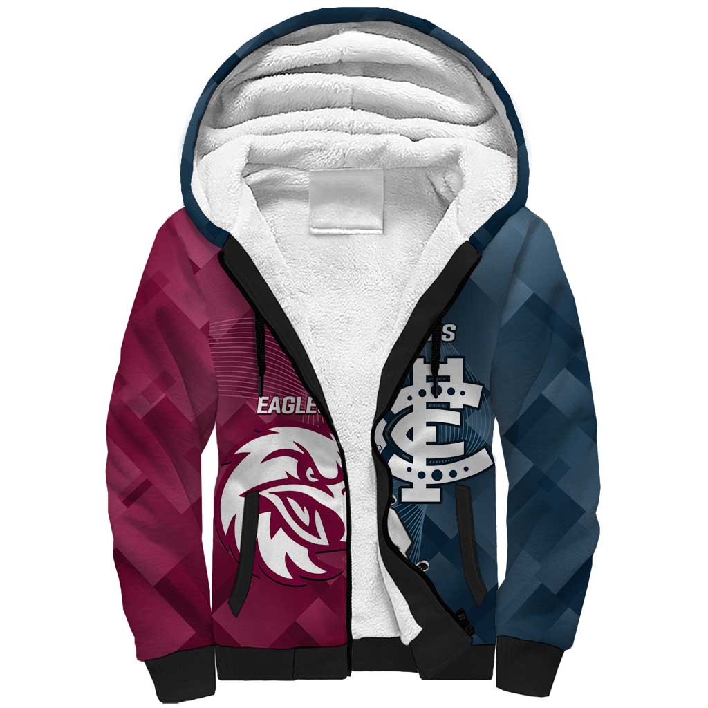 Personalised NRL Eagles and AFL Blues Sherpa Hoodie Dynamic Style