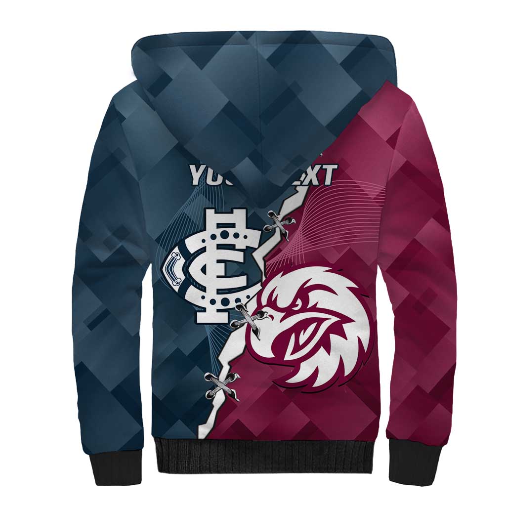 Personalised NRL Eagles and AFL Blues Sherpa Hoodie Dynamic Style