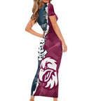 Personalised NRL Eagles and AFL Blues Short Sleeve Bodycon Dress Dynamic Style