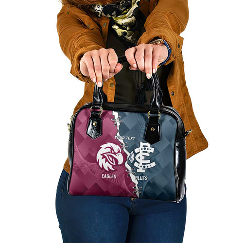 Personalised NRL Eagles and AFL Blues Shoulder Handbag Dynamic Style
