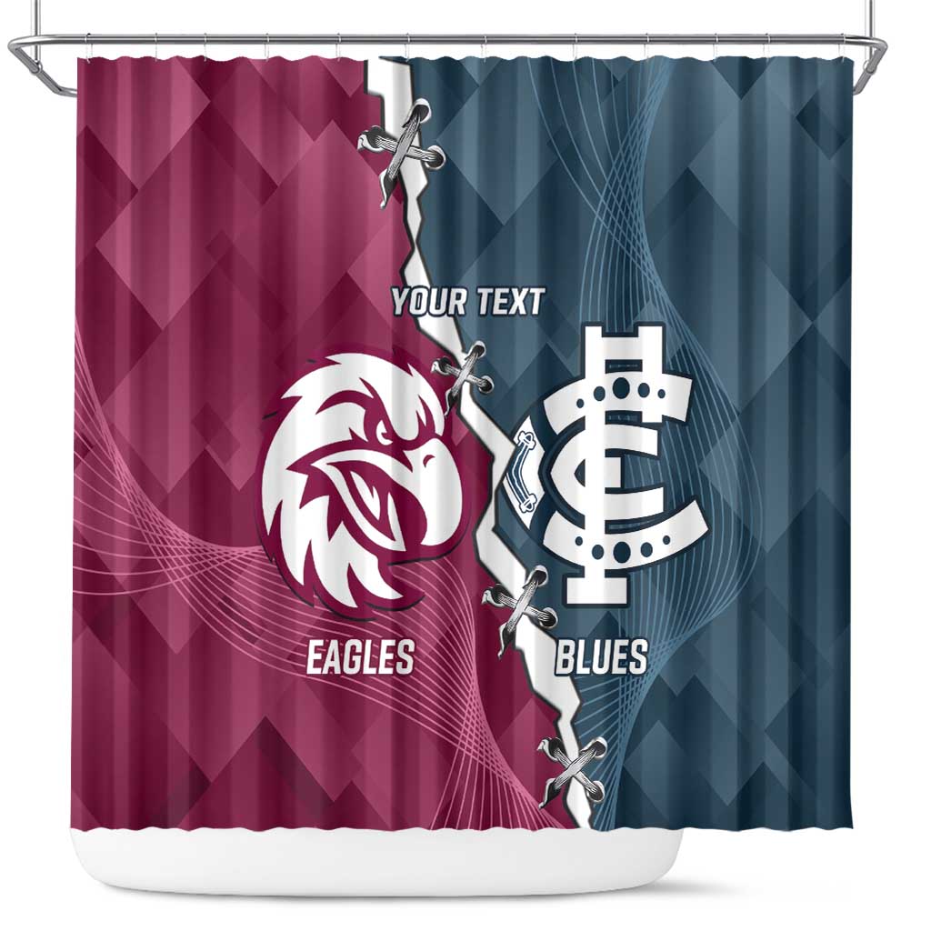 Personalised NRL Eagles and AFL Blues Shower Curtain Dynamic Style