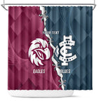 Personalised NRL Eagles and AFL Blues Shower Curtain Dynamic Style