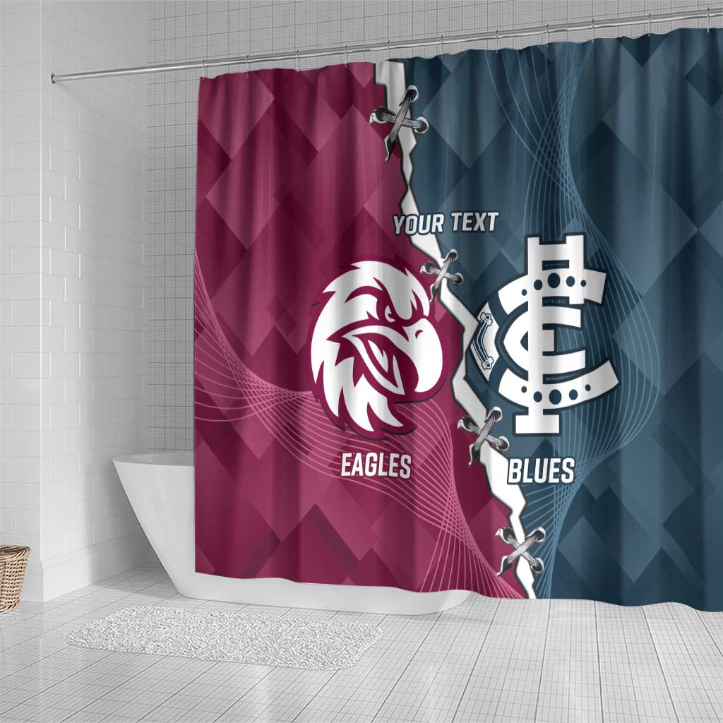 Personalised NRL Eagles and AFL Blues Shower Curtain Dynamic Style