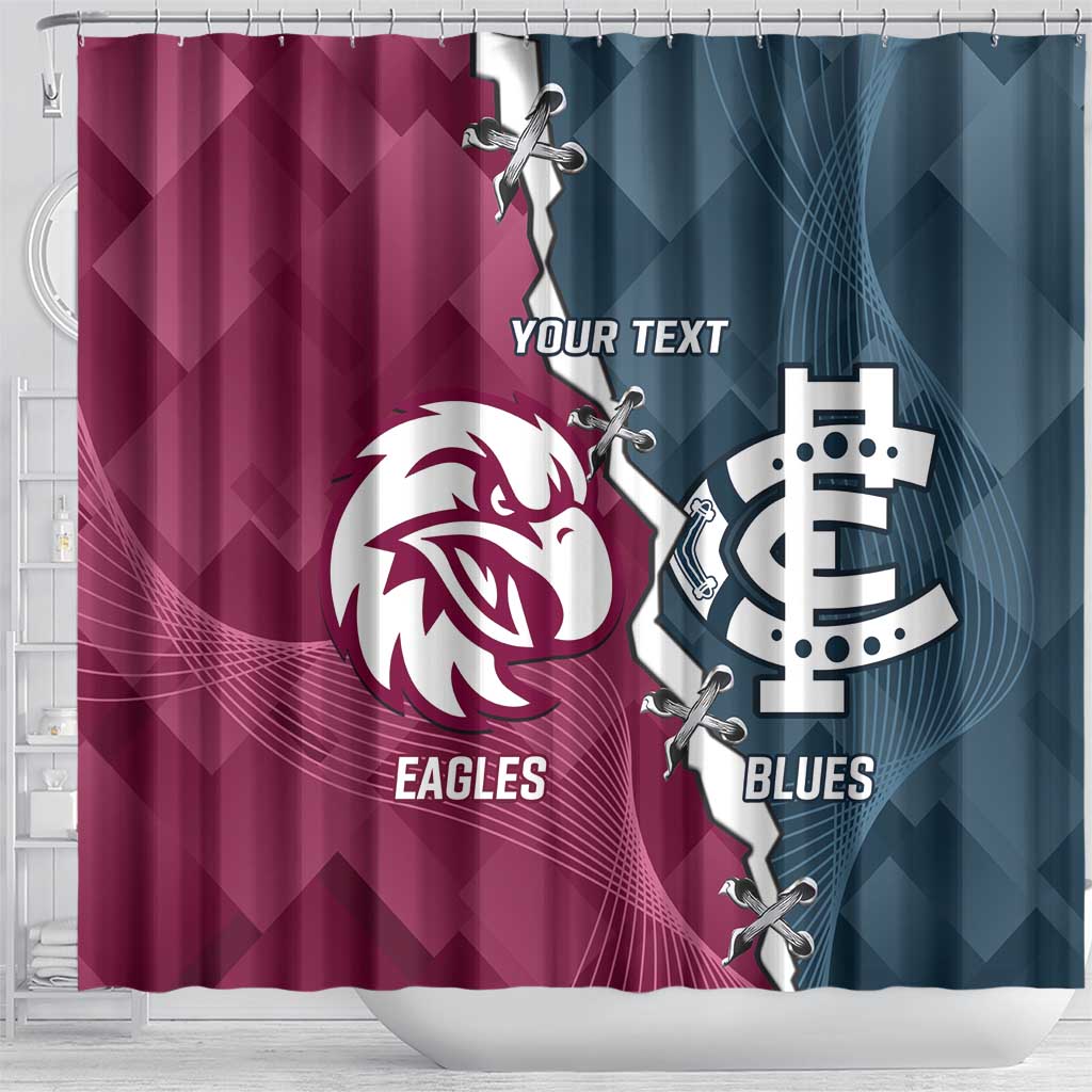 Personalised NRL Eagles and AFL Blues Shower Curtain Dynamic Style