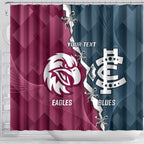Personalised NRL Eagles and AFL Blues Shower Curtain Dynamic Style