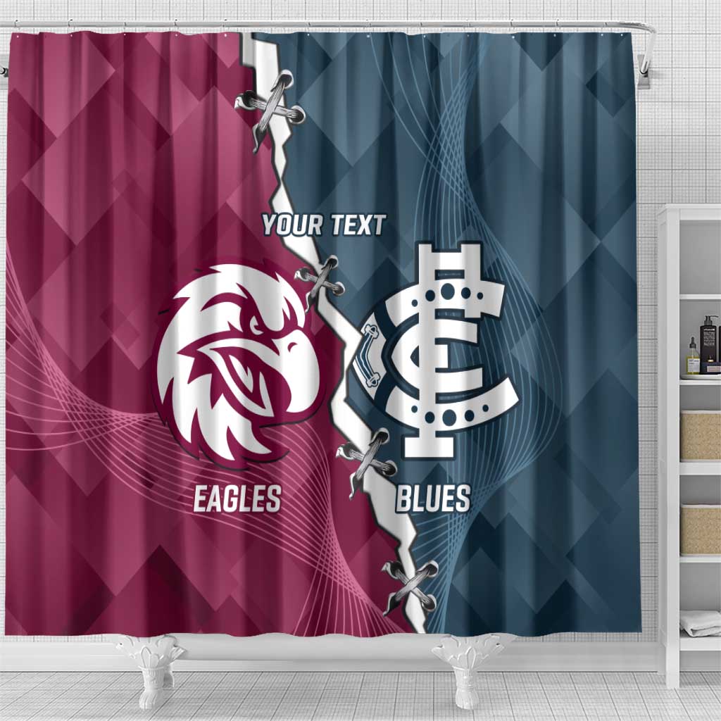Personalised NRL Eagles and AFL Blues Shower Curtain Dynamic Style
