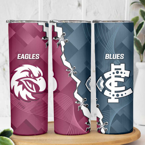 NRL Eagles and AFL Blues Skinny Tumbler Dynamic Style