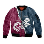 Personalised NRL Eagles and AFL Blues Sleeve Zip Bomber Jacket Dynamic Style