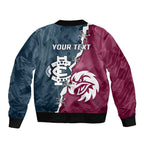 Personalised NRL Eagles and AFL Blues Sleeve Zip Bomber Jacket Dynamic Style