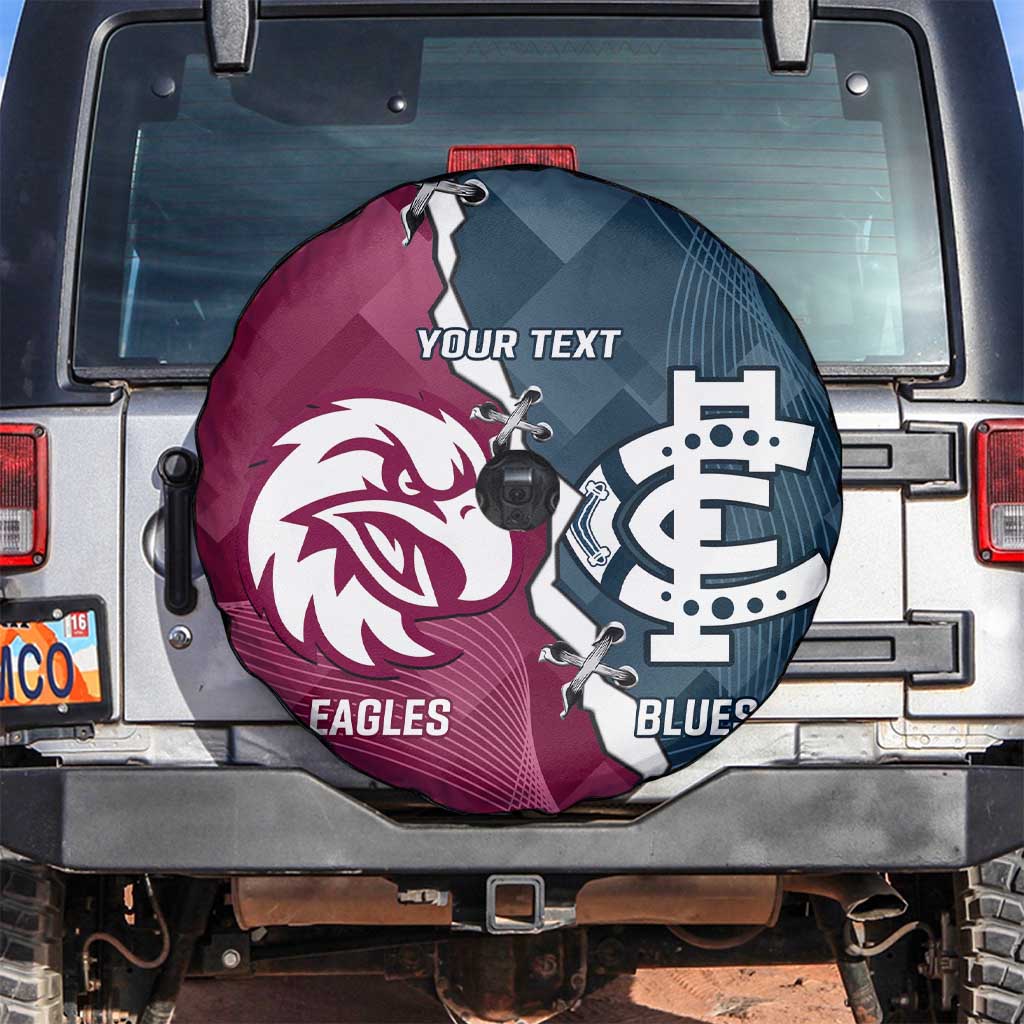 Personalised NRL Eagles and AFL Blues Spare Tire Cover Dynamic Style