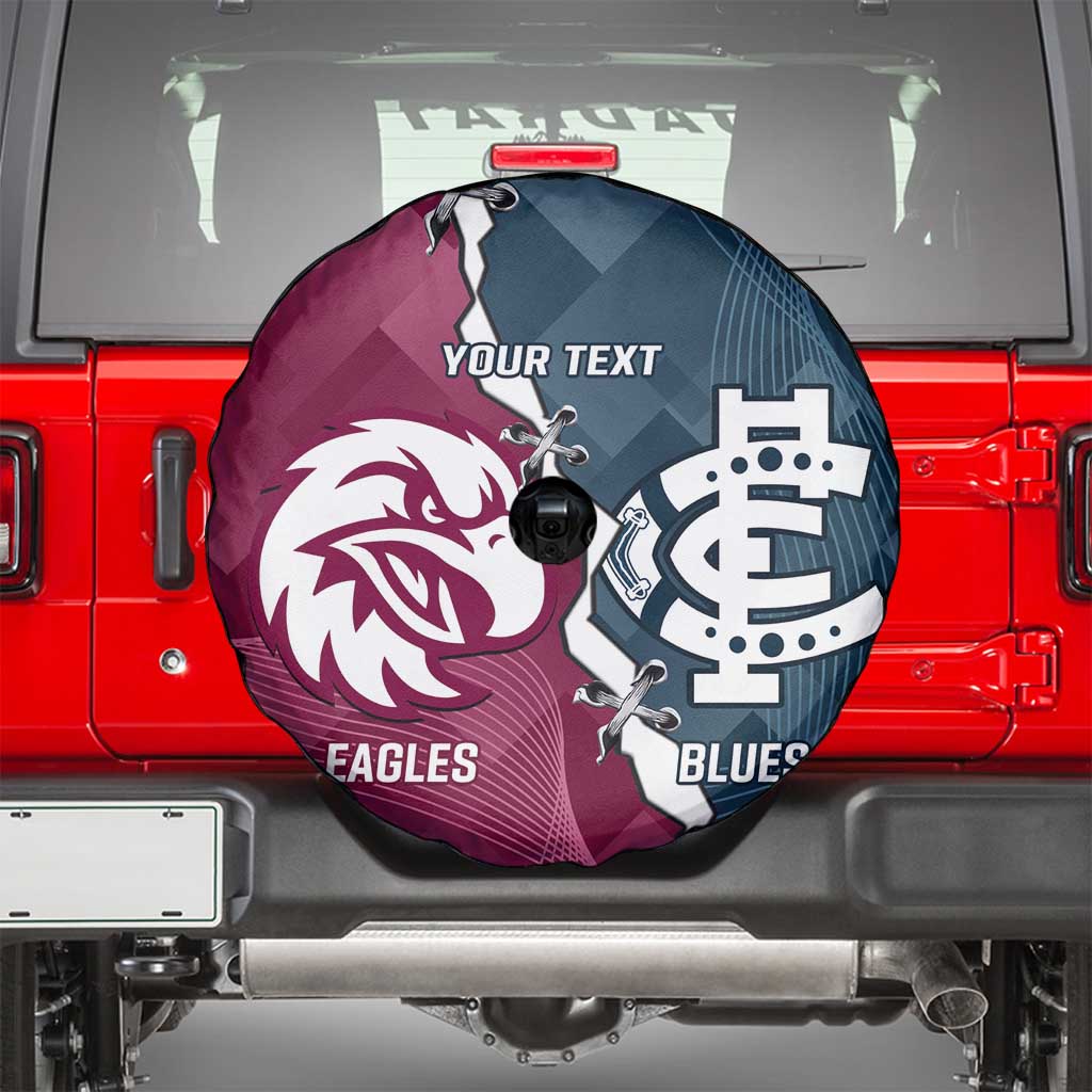Personalised NRL Eagles and AFL Blues Spare Tire Cover Dynamic Style