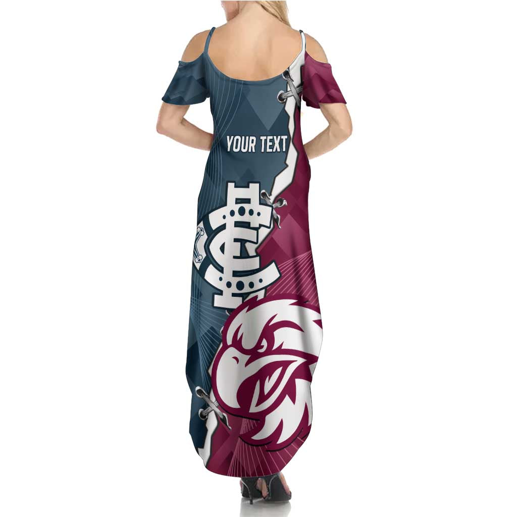 Personalised NRL Eagles and AFL Blues Summer Maxi Dress Dynamic Style