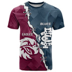 Personalised NRL Eagles and AFL Blues T Shirt Dynamic Style