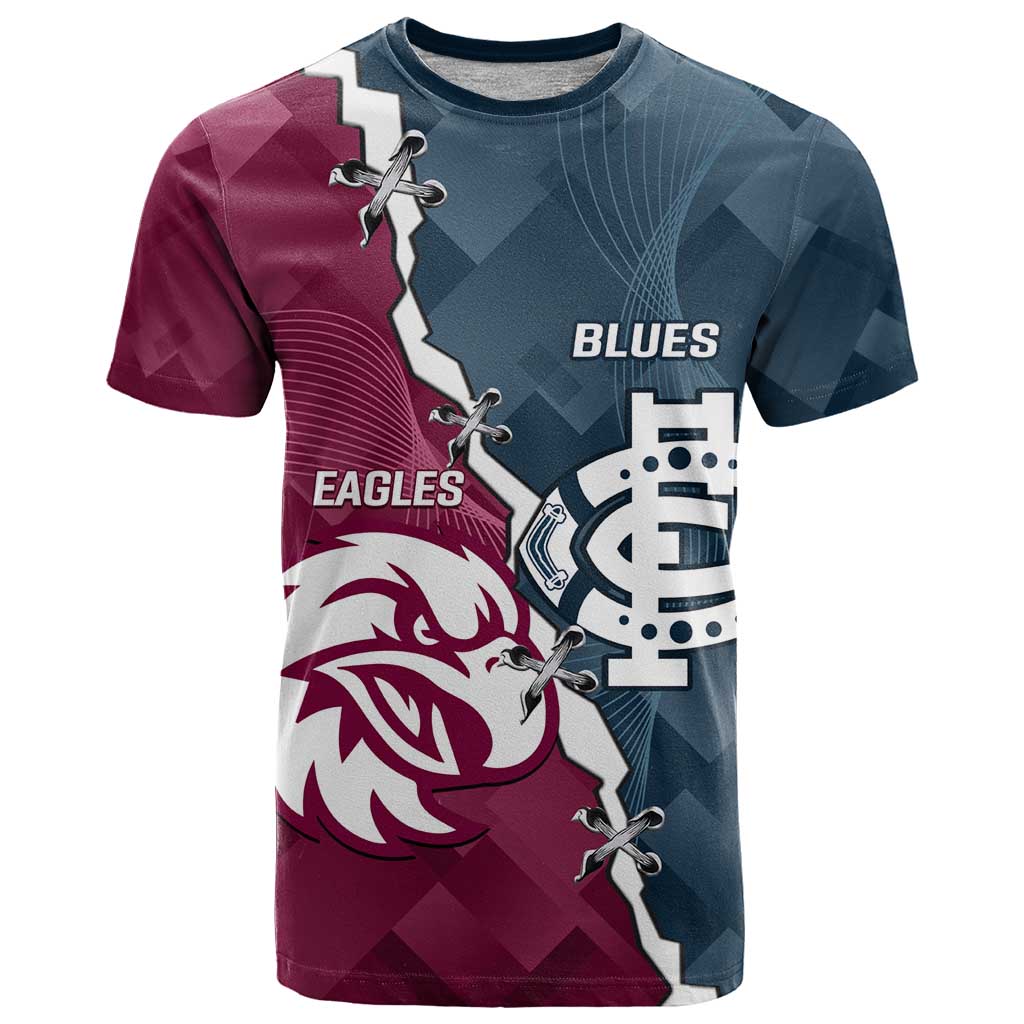 Personalised NRL Eagles and AFL Blues T Shirt Dynamic Style