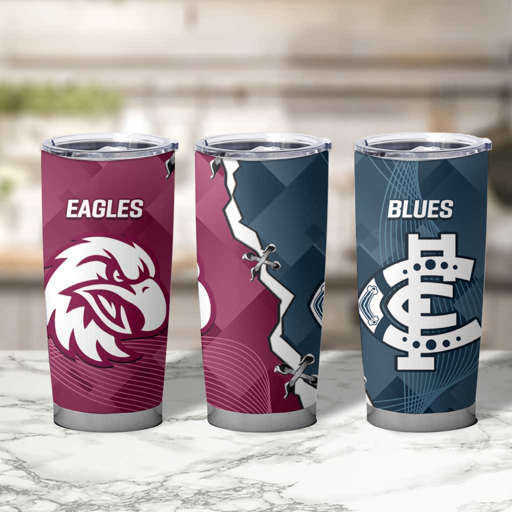 NRL Eagles and AFL Blues Tumbler Cup Dynamic Style